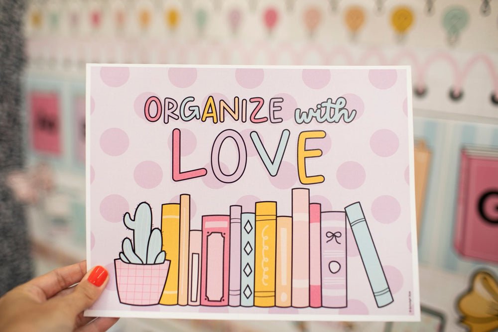Printable Boho Pastel Editable Organized Teacher System Bin | Pastel Pages